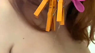 Clothespins, Spit, Licking Toilet and Floor Masturbation