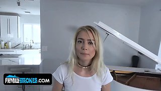 If she wants his car, she'd better take off her t-shirt and blow her stepbrother's Big Cock