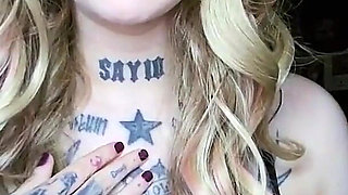 Sexy Alternative Blonde Drinking and Burping