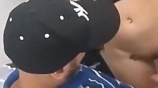 Naughty Girl Enters the Men's Bathroom of the Bar!