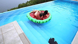 PUBLIC! His wife can't satisfy him, so he fucks me right by the HOTEL POOL!