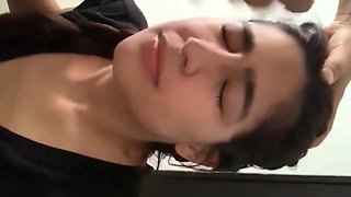 Desi BF Cum on Her Cute and Innocent Girlfriends Face Fuck