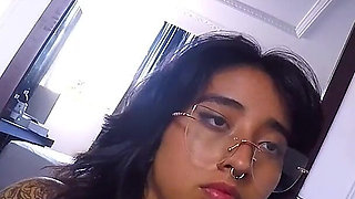 Hot Blowjob with Sexy Tattoed School Babe