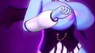 Big Milky Topless Blueberry Succubus Shakes Her Thicc Tits to a Club Beat