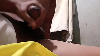 Lonely man masturbating in the room