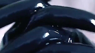 Latex Hot Teasing Video, Rubber Catsuit