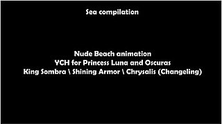 Nude Beach And Sea Fishing - Car Toon