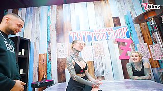 Tattooed Couple Fuck with Big Cocks Merry Gets Inked Foursome