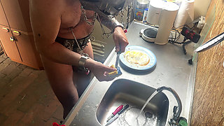 Predicament - Endurance - Chastity Slave Punished with Nipple Torment While Washing Dishes - Extreme Femdom Session (236)