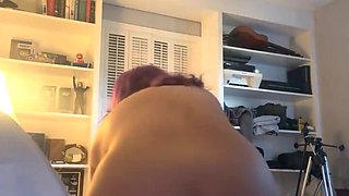 Fucking My Dildo Revere Cowgirl on My Bed