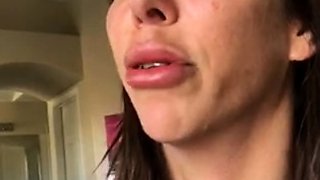 Cute amateur brunette gives pov blowjob and fuck