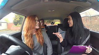 British Car Drivers Isabel Dean & Isabeldean take turns on a Fakehub in a wild sex party