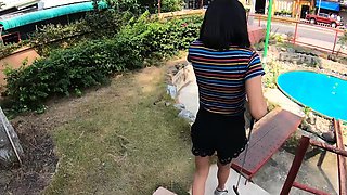 Big boobed amateur Thai slut Noom loves ball games