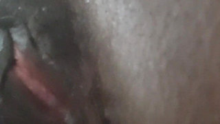 Closeup Fucking My Black Pussy with White Didlo