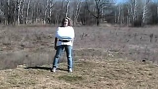 Public amateur blonde with huge boobs paid for toilet sex