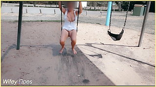 Wifey forgets to wear panties and shows her shaved pussy in public (COMPILATION)