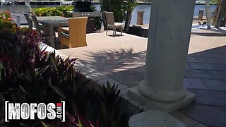 Chesty dark haired Sofi Ryan takes some naked selfies, tells Damon Dice to join in the fun - mofos