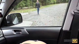 Hunt4k. man penetrates wondrous girl in his car while cuckold is around