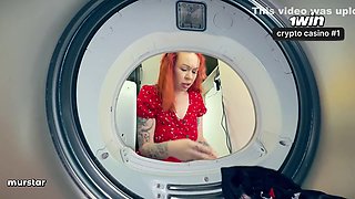 Taboo Fantasy In Stepson Fucks Stepmom Stuck In Washer - Hot Creampie Finish