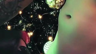 Christmas Special: Red Lingerie, Mask, and a Christmas Tree