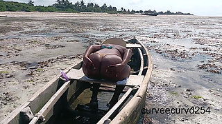Flashing Twerking at a Beach in Africa