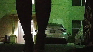 Thick BBW Wife in Lingerie in Public Hotel Parking Lot! Badblondiemonroe