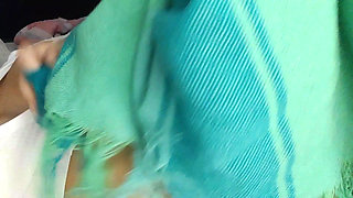 Hot stepsister masturbates her milky pussy while her stepbrother rests in the same bed