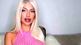 Awesome Big Boobs Blonde Masturbates In The Shower