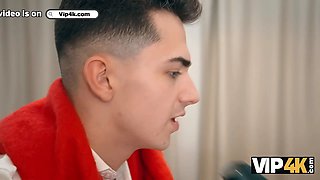 Vip4k. russian bitchy dark haired is having Double Penetration fun in front of her husband