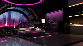Cyberpunk fuck with hottie in Neon dreams VR private room
