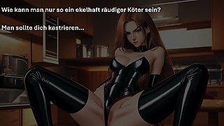 German Mistress Anal JOI: Humiliation & CEI Instructions for Slave Training