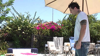 A cute young slut with hairy pussy gets fucked by a boy