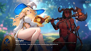 Satisfying hentai animation featuring a group of monster girls in a naughty test