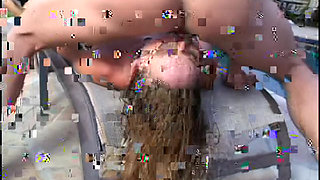 Big Breasted Girl Swallows Huge Load by the Pool