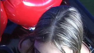 Cute slut sucking cock in pov