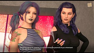 Hot brunette with a curvy big ass in a steamy visual novel