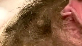 Big clit big labia and hairy pussy rubbing