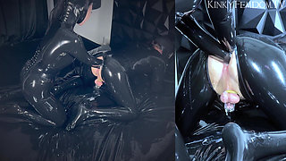 Latex Gas Mask Double Anal Fisting