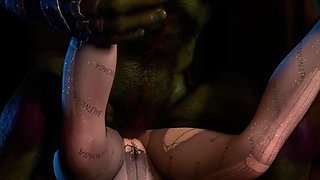 3D BBW Asian MILF Got Her Pussy Fucked so Hard by Huge Monster Dick