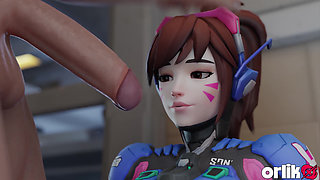 Sexy D.va Asks to Use Condom for Big Dick & Intense Wild Cowgirl Hard Fuck - 3D Overwatch Animation