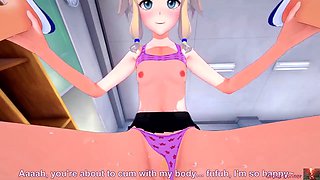 Light-haired hottie Oroka Conner gets caught polishing the table and disciplined by a man in 3D action