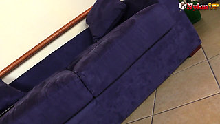 Ebony goddess is wanking her new sex toy