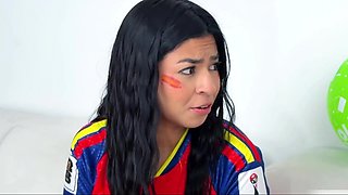 Hot orgy with three hot Latinas and two lucky guys that destroy their asses