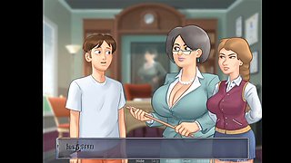 Summertime saga part two - big saggy breasts turn him on