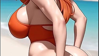 Huge Ass Bounce on Beach, Ai Animation
