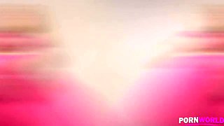 Pink Pantyhose Beauty - She Loves Playing With Her Shaved Pussy