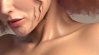 Sexy Redhead Digital Art 3D Animation