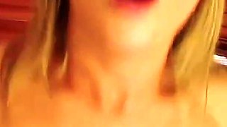 Naughty Blonde Jaelyn Fox Shows Her Pussy Before Deep-throating Cock and Receiving Facial