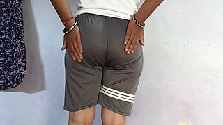 My young stepsister is in the room with her big boobs pressed in her pussy and is desperate to fuck her ass