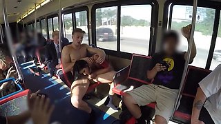 Gorgeous girl on the bus has insane public sex